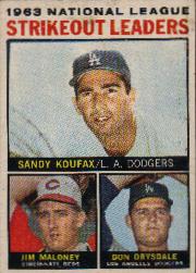 1964 Topps Baseball Cards      005      NL Strikeout Leaders-Sandy Koufax-Jim Maloney-Don Drysdale